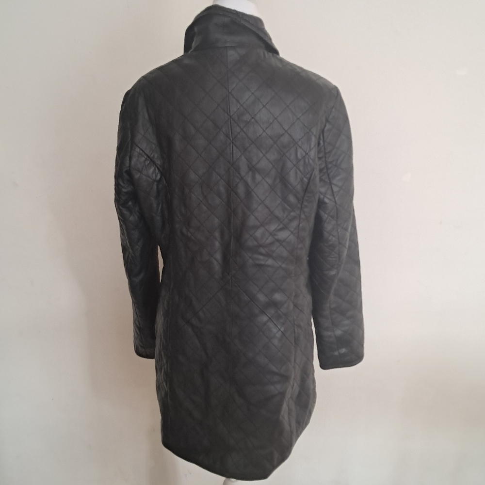 Neiman Marcus Exclusive Leather Jacket Women's Medium M Black Quilted Retro - Picture 5 of 12